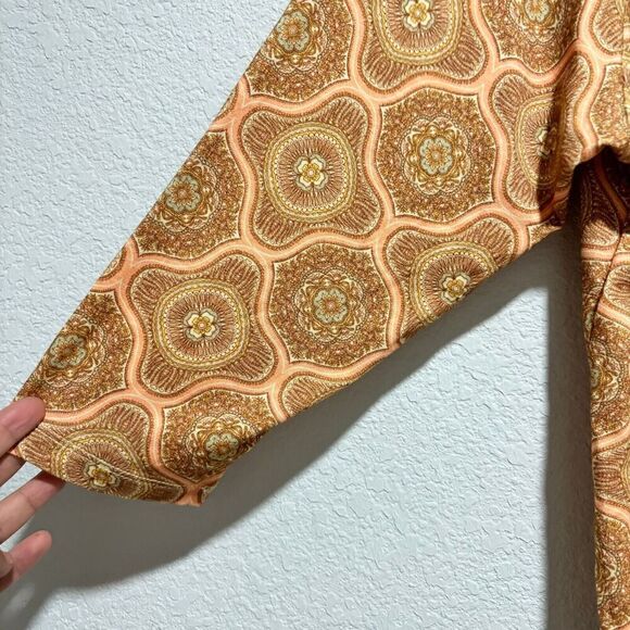 Soft Surroundings Lillia Beaded V Neck Tunic Top 2X 3/4 Sleeves Medallion Print - Picture 5 of 12